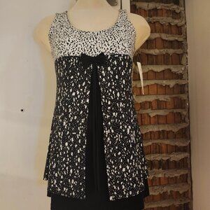 JOSEPH RIBKOFF Top Tank Tunic Layered Split Front 162804 NEW New with Tags Sz 8